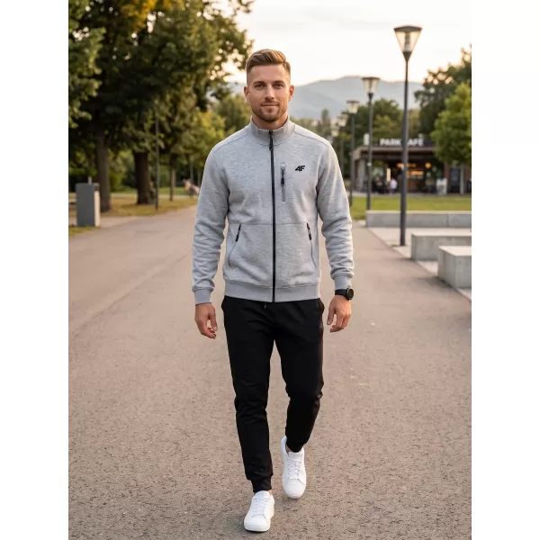  Muški sweatshirt 4F WMM00TSWSM2547 HLADNI SVIJETLO SIVI MELANGE 