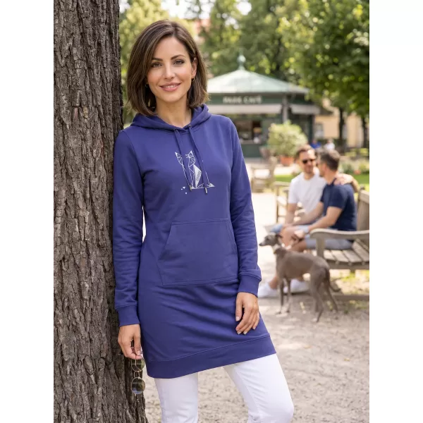  Ženska produžena majica ALTISPORT ALW091419 PONOĆNO PLAVA 