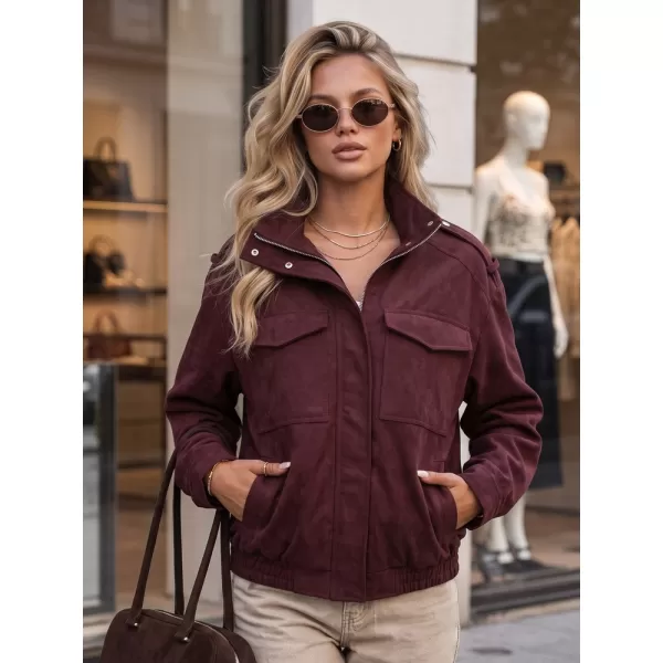  Ženska jakna DSTREET TY5915 TAMNOCRVENA 