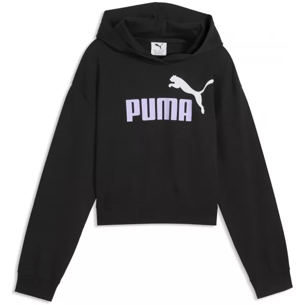  Dječji sweatshirt PUMA ESS 2 COLOR NO. 1 LOGO SHORT LENGTH HOOD 68607255 PUMA CRNA/SVIJETLA LAVANDA 