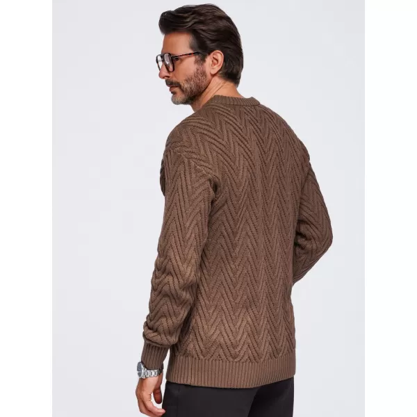  Muški pulover OMBRE OM-SWSW-0190 SMEĐA 