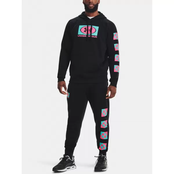  Muške trenirke UNDER ARMOUR UA RIVAL FLEECE GEO JOGGER 1366437-001 CRNA 