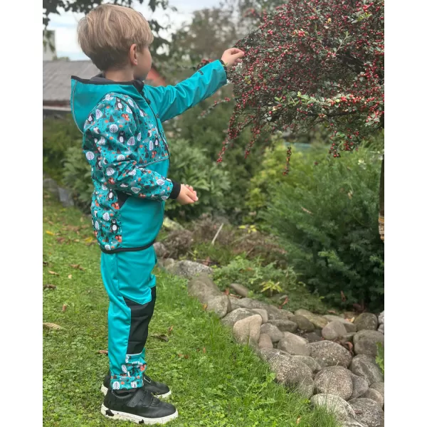  Dječja izolirana softshell jakna WAMU MEDVĚDI TYRKYSOVÁ TIRKIZ 