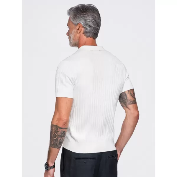  Muška polo majica OMBRE OM-POSS-0180 PRLJAVO BIJELA 