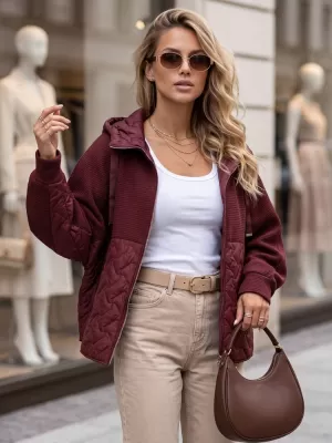 Ženska jakna DSTREET TY5916 TAMNOCRVENA