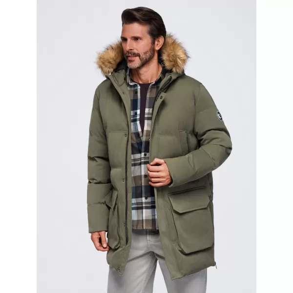  Muška parka OMBRE OM-JALJ-0310 TAMNOMASLINASTO 