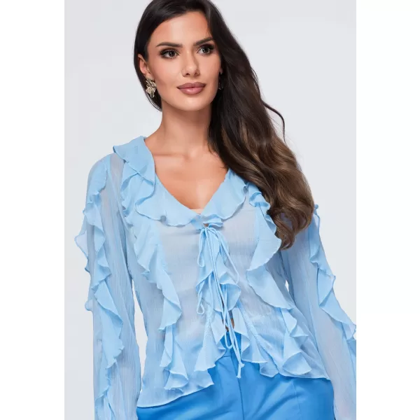 Ženska bluza OMBRE OW-TS-E0078 PLAVA 