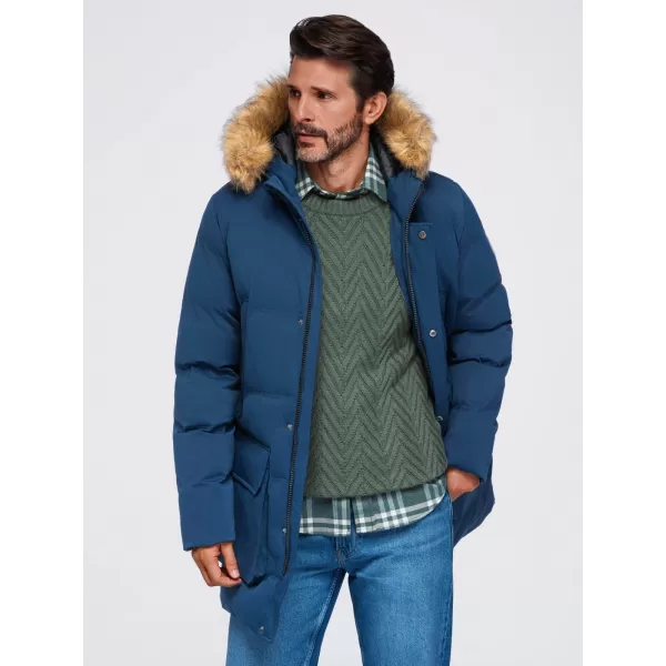  Muška parka OMBRE OM-JALJ-0310 TAMNOPLAVA 