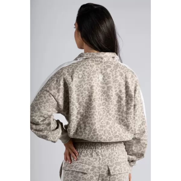  Trenirka s patentnim zatvaračem i uzorkom leoparda NEBBIA PRIMAL 866 KREM LEOPARD 