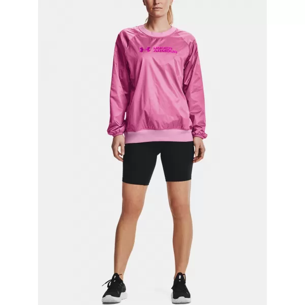  Ženski sweatshirt UNDER ARMOUR RECOVER STORM WOVEN SHINE CREW 1364012-680 RUŽIČASTA 