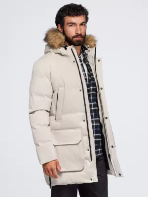 Muška parka OMBRE OM-JALJ-0310 KREMA