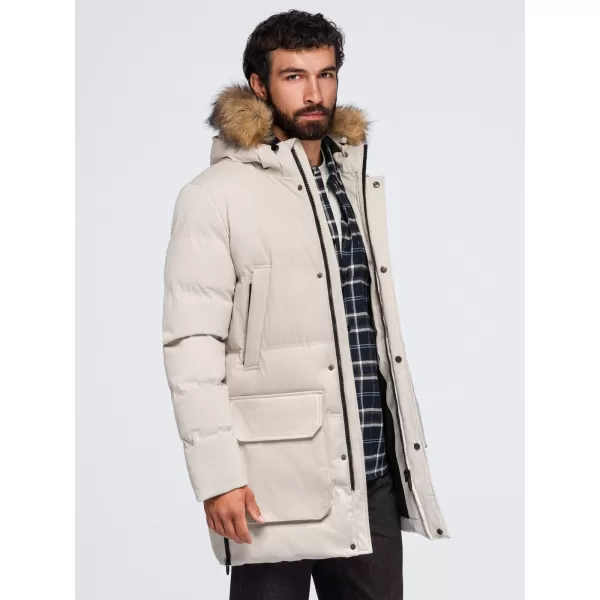  Muška parka OMBRE OM-JALJ-0310 KREMA 