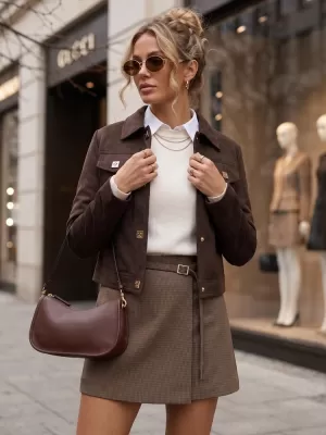 Ženska jakna DSTREET TY5881 SMEĐA