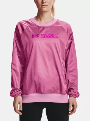 Ženski sweatshirt UNDER ARMOUR RECOVER STORM WOVEN SHINE CREW 1364012-680 RUŽIČASTA