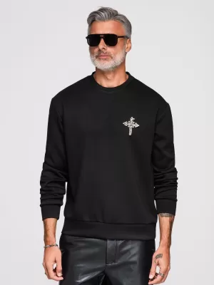 Muški sweatshirt OMBRE OM-SSNZ-0271 CRNA