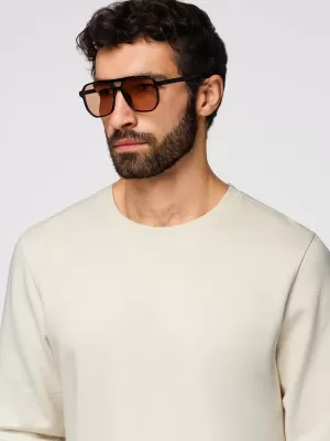 Muški sweatshirt OMBRE OM-SSBN-0271 KREMA