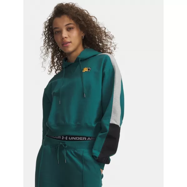 Ženski sweatshirt UNDER ARMOUR SPORT TERRY TREND HOODIE 6009705-338 ZELENA 