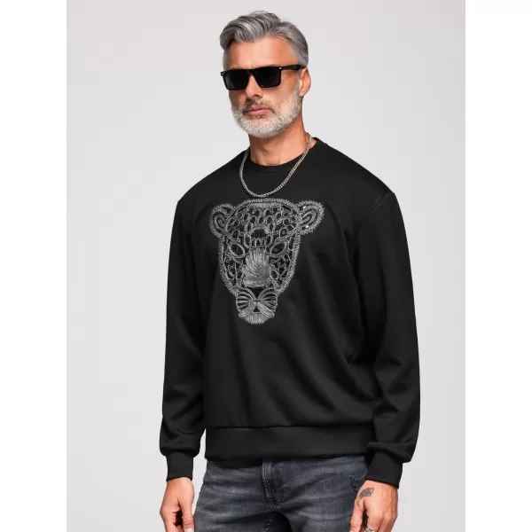  Muški sweatshirt OMBRE OM-SSNZ-0273 CRNA 