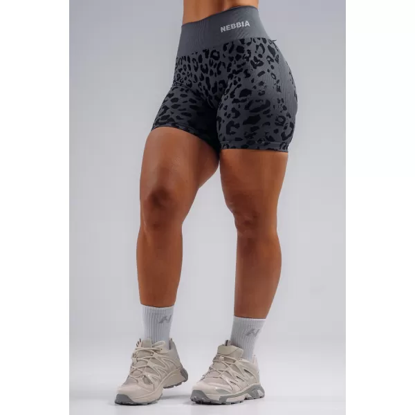 Kompresijske push-up kratke hlače s leopard printom NEBBIA PRIMAL 856 CRNI LEOPARD 