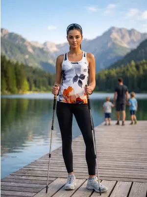 Ženska premium funkcionalna majica bez rukava ALTISPORT VOJ/ALW117TIL01 CRNO-NARANČASTA