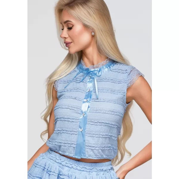  Ženska bluza OMBRE OW-TS-E0066 PLAVA 