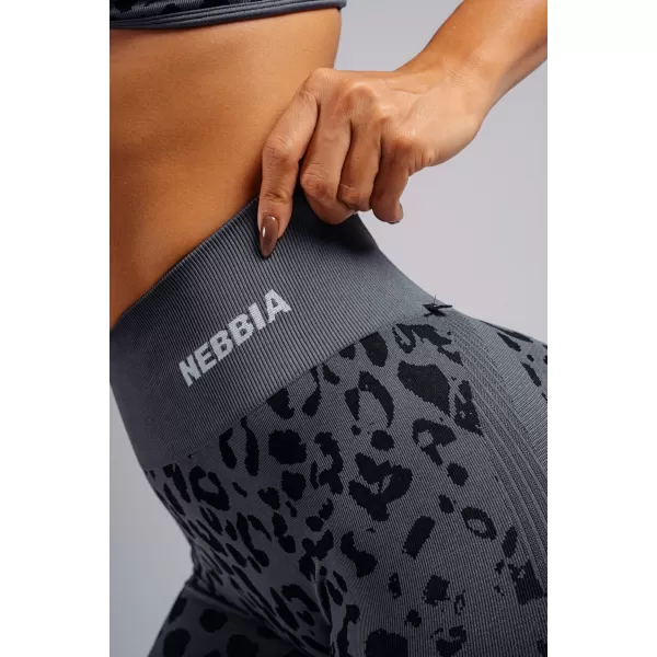  Kompresijske push-up tajice s leopard printom NEBBIA PRIMAL 849 CRNI LEOPARD 
