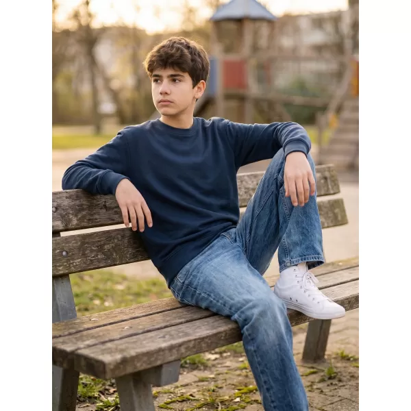  Dječji sweatshirt MALFINI CREW 427 TAMNOPLAVA 