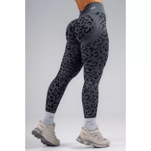  Kompresijske push-up tajice s leopard printom NEBBIA PRIMAL 849 CRNI LEOPARD 
