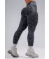 Kompresijske push-up tajice s leopard printom NEBBIA PRIMAL 849 CRNI LEOPARD