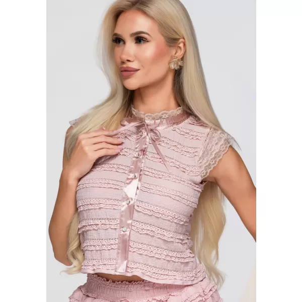  Ženska bluza OMBRE OW-TS-E0066 RUŽIČASTA 