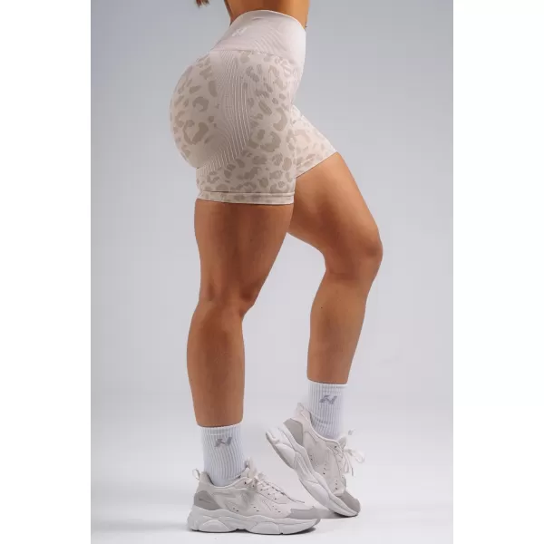  Kompresijske push-up kratke hlače s leopard printom NEBBIA PRIMAL 856 KREM LEOPARD 