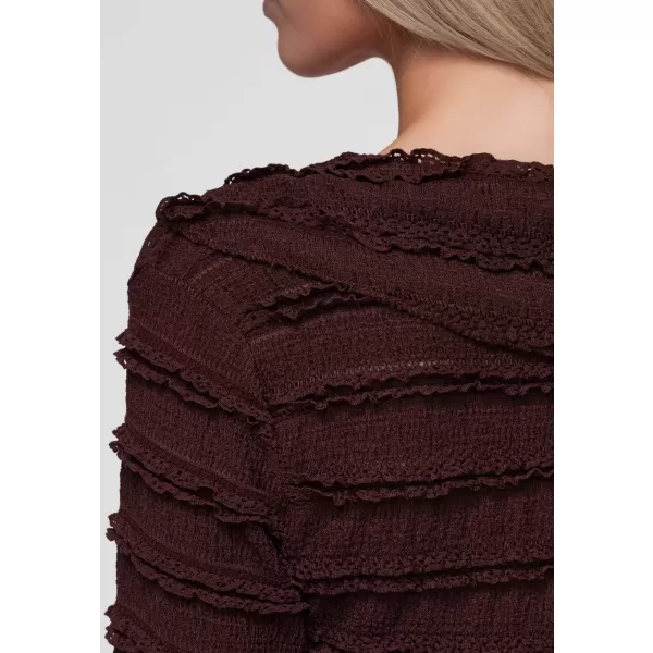  Ženska bluza OMBRE OW-TS-E0067 TAMNO SMEĐA 