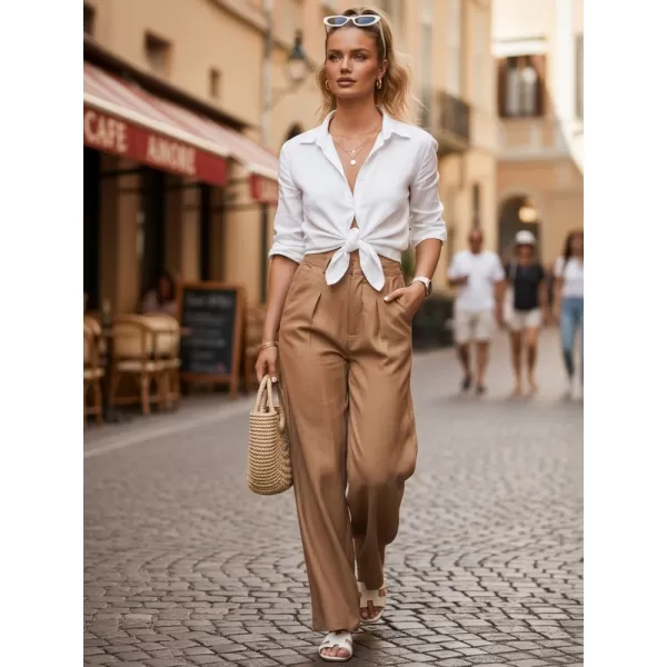  Ženske hlače DSTREET UY3077 KARAMELA 