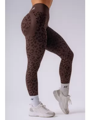 Ženske tajice NEBBIA PRIMAL 849 TAMNOSMEĐI LEOPARD