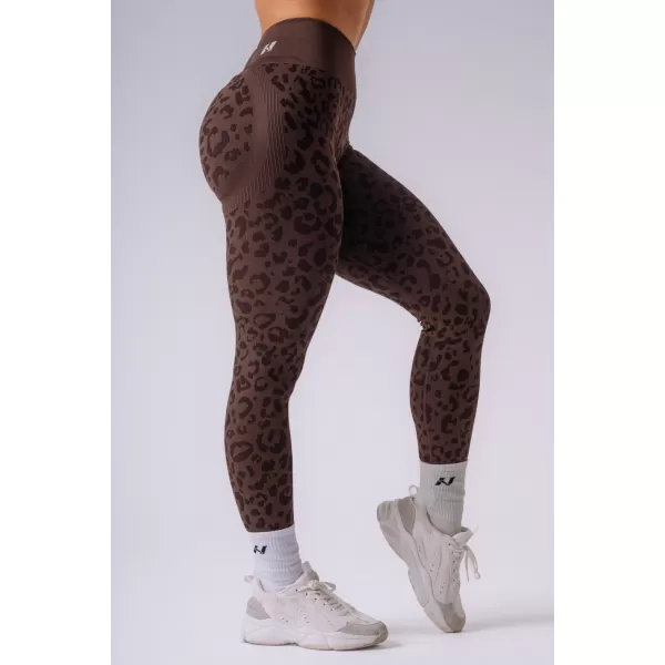  Ženske tajice NEBBIA PRIMAL 849 TAMNOSMEĐI LEOPARD 