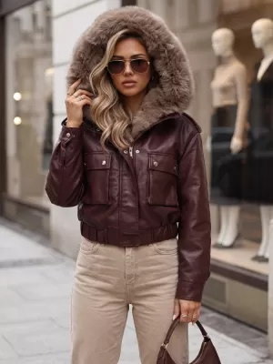 Ženska jakna DSTREET TY5977 TAMNOCRVENA