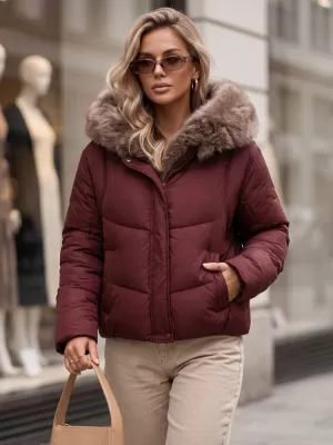 Ženska jakna DSTREET TY5985 TAMNOCRVENA