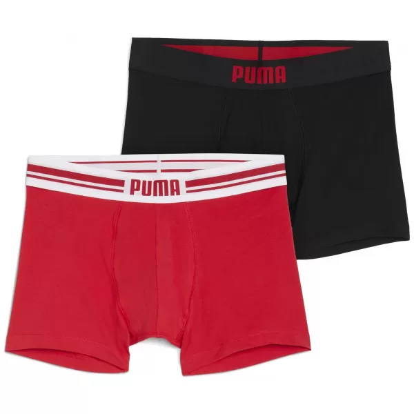 Muške bokserice PUMA MEN EVERYDAY PLACED LOGO BOXER 2P 93847605 CRVENO/CRNO 