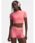 Ženska majica kratkih rukava UNDER ARMOUR HEATGEAR CROP MOCK SS 6010006-600 RUŽIČASTA
