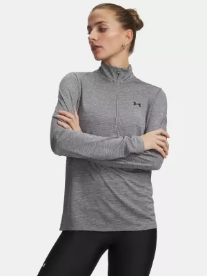 Ženska majica kratkih rukava UNDER ARMOUR TECH 1/2 ZIP- TWIST 1384225-709 ZELENA