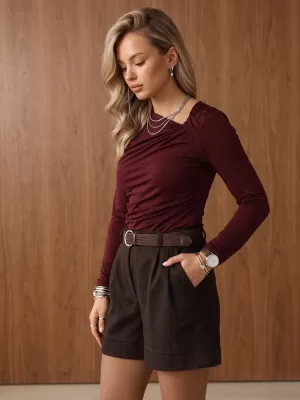 Ženska bluza DSTREET RY2945 TAMNOCRVENA