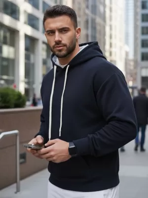 Muški sweatshirt DSTREET BX5949 TAMNOPLAVA