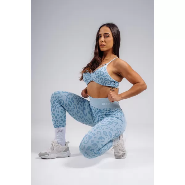  Kompresijske push-up tajice s leopard printom NEBBIA PRIMAL 849 PLAVI LEOPARD 