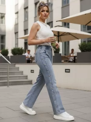 Ženske hlače DSTREET UY2986 PLAVA