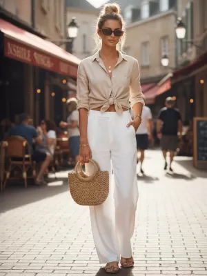 Ženske hlače DSTREET UY3078 BIJELA