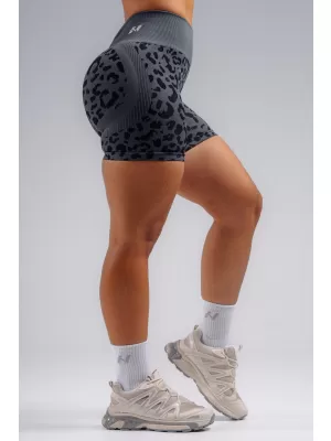 Kompresijske push-up kratke hlače s leopard printom NEBBIA PRIMAL 856 CRNI LEOPARD