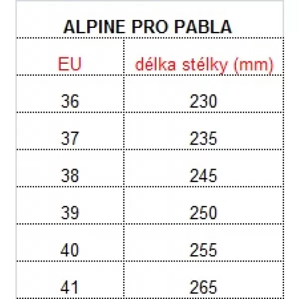  Ženske cipele za gležnjeve ALPINE PRO PABLA SVIJETLOSMEĐA 