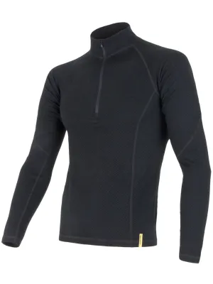 Muško termo rublje SENSOR Double Face Merino Wool rolák zip CRNA