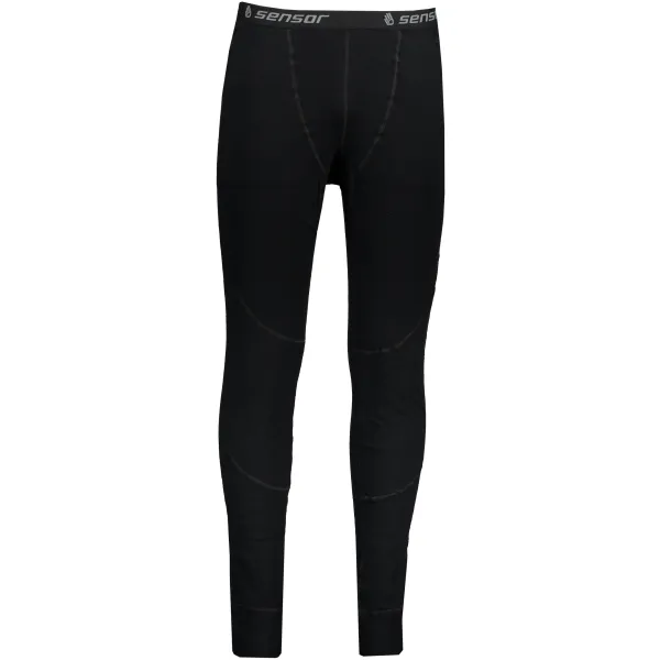 Muške termo hlače DOUBLE FACE MERINO WOOL BLACK Sensor 