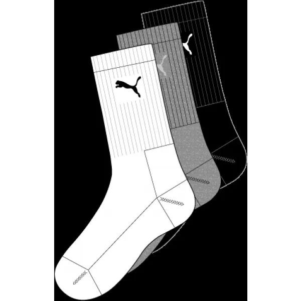  Sportske čarape PUMA SPORT 3-PACK 88035510 BIJELO/SIVO/CRNO 